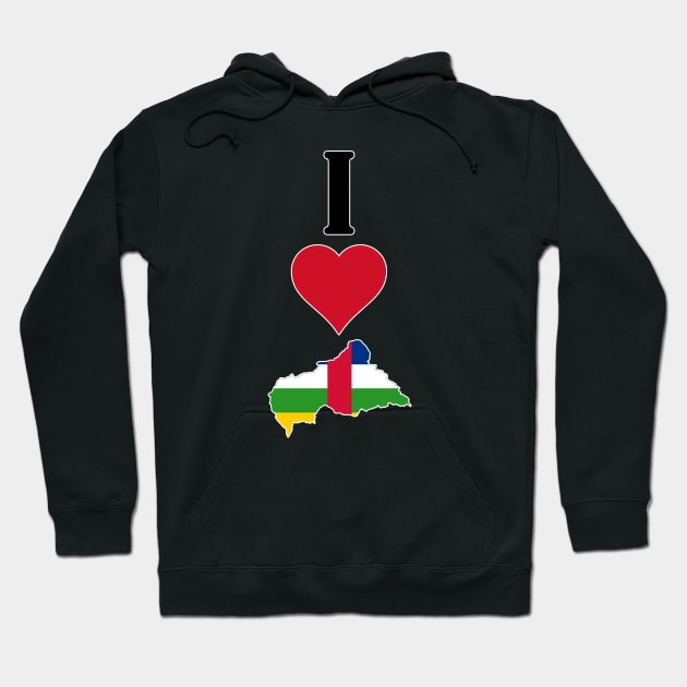 I Love Central African Republic Vertical I Heart Country Flag Map Hoodie by Sports Stars ⭐⭐⭐⭐⭐